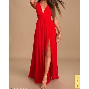 Lulu's Heavenly Hues Red Maxi Dress XL